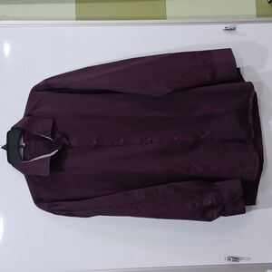 Men's Vitarelli sz 17.5 (XL) Dark Plum Long Slv Dress Shirt